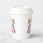 Gelukkige Verjaardag Eenhoorns Document Koppen Papieren Bekers (Links)