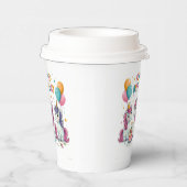 Gelukkige Verjaardag Eenhoorns Document Koppen Papieren Bekers (Rechts)