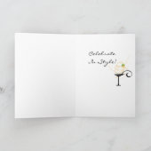 Gelukkige Verjaardag Eenvoudig Martini Glas met Ol Kaart (Binnen)