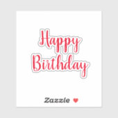 Gelukkige Verjaardag Eenvoudig Minimalistisch Rood Sticker (Vel)