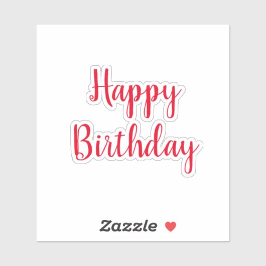 Gelukkige Verjaardag Eenvoudig Minimalistisch Rood Sticker (Vel)