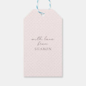 Gelukkige Verjaardag eenvoudig, roze, bloemig, scr Cadeaulabel (Achterkant)