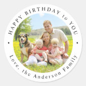Gelukkige verjaardag Eenvoudig Schattig Aangepaste Ronde Sticker (Voorkant)
