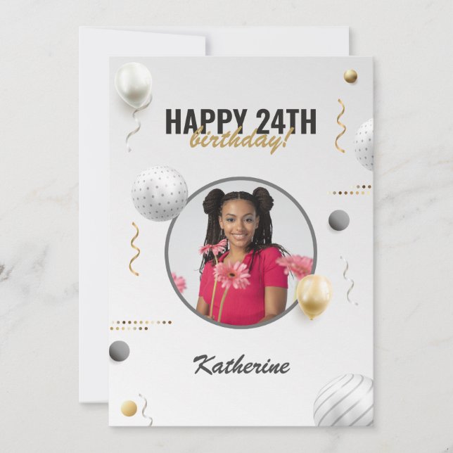 Gelukkige Verjaardag Eenvoudige Douane Fotogift (Voorkant)