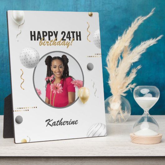 Gelukkige Verjaardag Eenvoudige Douane Fotogift Fotoplaat (Zijkant)