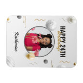 Gelukkige Verjaardag Eenvoudige Douane Fotogift Magneet (Horizontaal)