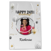 Gelukkige Verjaardag Eenvoudige Douane Fotogift Medium Cadeauzakje (Voorkant)