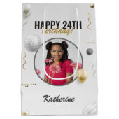 Gelukkige Verjaardag Eenvoudige Douane Fotogift Medium Cadeauzakje (Achterkant)