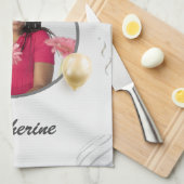 Gelukkige Verjaardag Eenvoudige Douane Fotogift Theedoek (Quarter Fold)