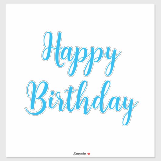 Gelukkige Verjaardag Eenvoudige Minimalistische Bl Sticker (Vel)