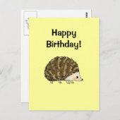 Gelukkige verjaardag! (egel) briefkaart (Voorkant / Achterkant)