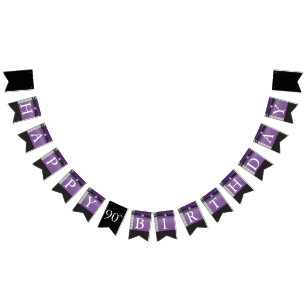 Gelukkige verjaardag - Elegant Amethyst-Paars en z Vlaggetjes