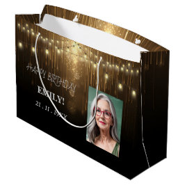 Gelukkige Verjaardag Elegant Black Party Modern Ch Groot Cadeauzakje