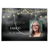 Gelukkige Verjaardag Elegant Black Party Modern Ch Groot Cadeauzakje (Achterkant)