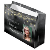 Gelukkige Verjaardag Elegant Black Party Modern Ch Groot Cadeauzakje (Voorkant Gekanteld)