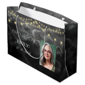 Gelukkige Verjaardag Elegant Black Party Modern Ch Groot Cadeauzakje (Achterkant Gekanteld)