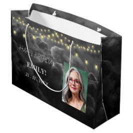 Gelukkige Verjaardag Elegant Black Party Modern Ch Groot Cadeauzakje