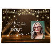 Gelukkige Verjaardag Elegant Black Party Modern Ch Groot Cadeauzakje (Voorkant)