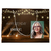 Gelukkige Verjaardag Elegant Black Party Modern Ch Groot Cadeauzakje (Achterkant)