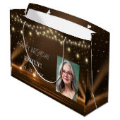 Gelukkige Verjaardag Elegant Black Party Modern Ch Groot Cadeauzakje (Achterkant Gekanteld)