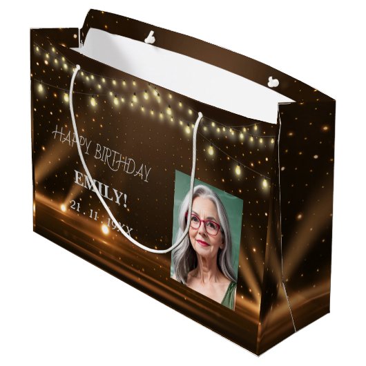 Gelukkige Verjaardag Elegant Black Party Modern Ch Groot Cadeauzakje (Achterkant Gekanteld)