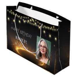 Gelukkige Verjaardag Elegant Black Party Modern Ch Groot Cadeauzakje