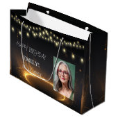 Gelukkige Verjaardag Elegant Black Party Modern Ch Groot Cadeauzakje (Voorkant Gekanteld)