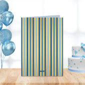 Gelukkige Verjaardag Elegant Blauw Goud Bloemen Aa Kaart