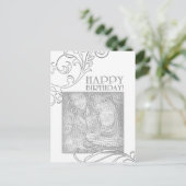 gelukkige verjaardag ( elegant flourish ) briefkaart (Staand voorkant)