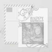 gelukkige verjaardag ( elegant flourish ) briefkaart (Voorkant / Achterkant)