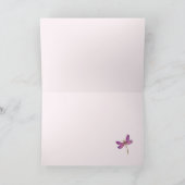 Gelukkige verjaardag! Elegant Paarse Dragonfly Kaart (Binnen)