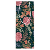 Gelukkige Verjaardag elegante bloemenrosé wijn Wijn Cadeautas (Achterkant)