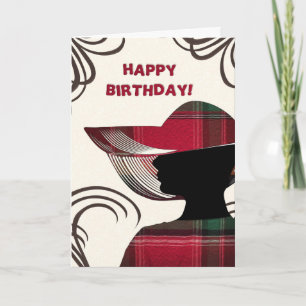 Gelukkige Verjaardag Elegante Vrouw Madras Persona Kaart