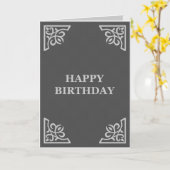 gelukkige verjaardag (elegantGreys) Kaart (Gele Bloem)