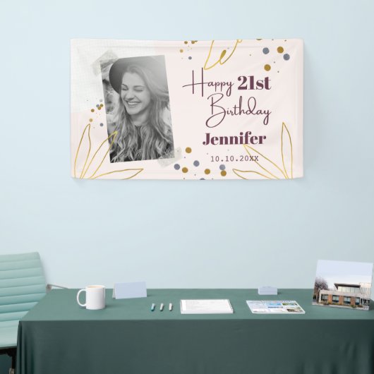 Gelukkige verjaardag Elk jaar Persoonlijk Roze Spandoek (Beurs)