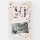 Gelukkige verjaardag Elk jaar Persoonlijk Roze Spandoek (Verticaal)