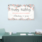 Gelukkige Verjaardag ELK Jaar Roos Goud & Koraal B Spandoek (Beurs)