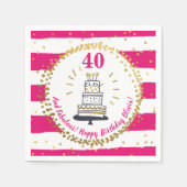 Gelukkige verjaardag Elke dag van de Leeftijd Roze Servet (Voorkant)