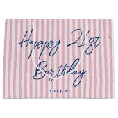 Gelukkige Verjaardag Elke Leeftijd Aangepaste Naam Groot Cadeauzakje (Voorkant)