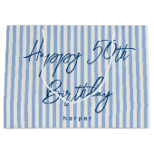 Gelukkige Verjaardag Elke Leeftijd Aangepaste Naam Groot Cadeauzakje (Voorkant)