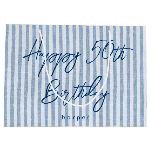 Gelukkige Verjaardag Elke Leeftijd Aangepaste Naam Groot Cadeauzakje (Achterkant)