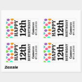 Gelukkige verjaardag elke leeftijd gepersonaliseer rechthoekige sticker (Vel)