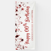 Gelukkige Verjaardag ELKE LEEFTIJD Rode Sterren Na Spandoek (Verticaal)