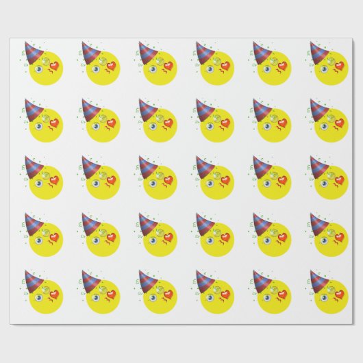 Gelukkige Verjaardag Emoji Cadeaupapier (Vlak)