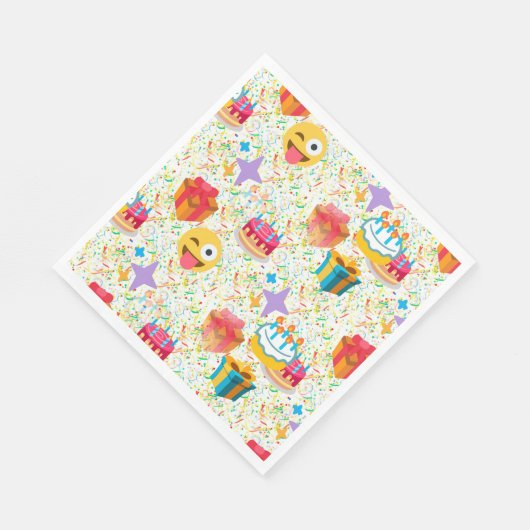 Gelukkige verjaardag emoji servetten (Hoek)