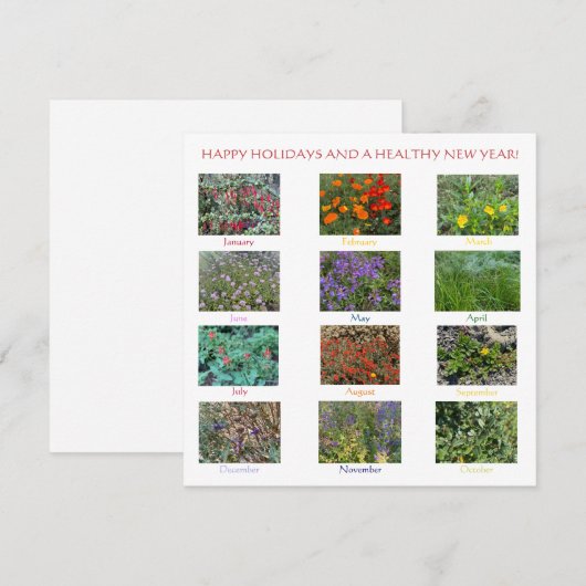 Gelukkige verjaardag en een bloeiend nieuwjaar! No Notitiekaartje (Voorkant / Achterkant)