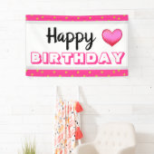 Gelukkige verjaardag en hart spandoek (Insitu)