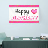 Gelukkige verjaardag en hart spandoek (Beurs)