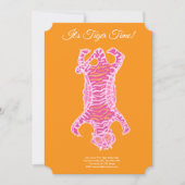Gelukkige verjaardag en/of cocktail roze tijger kaart (Voorkant)