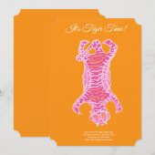 Gelukkige verjaardag en/of cocktail roze tijger kaart (Voorkant / Achterkant)